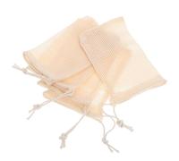 Healifty Set 5 Pezzi Sacchetti Esfolianti con Coulisse in Cotone e Sisal Naturale Sacchetto per Sapone da Doccia con Rete Schiumogena Tasca per Sapone per Viso e Corpo Comodo da