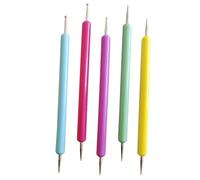 Healifty Set 5 Pezzi Strumenti per Nail Art a Punti Penna per Manicure Punte Multiple per Pittura e Scolpitura Unghie per Uso Domestico e Saloni di Bellezza