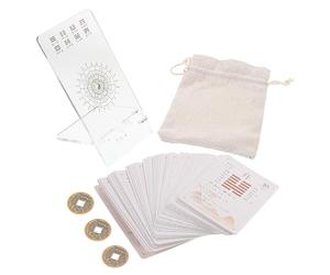 Healifty Set Carte Oracolo i Ching 64 Esagrammi Tradizionali Kit di Carte Divinatorie Cinesi per Lettura Fortuna e Predizione per Principianti e Collezionisti