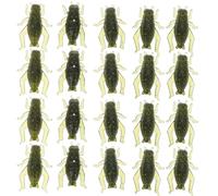 Healifty Set da 20 Esche da Pesca Finte Cricket Road Subsoft Esche Artificiali Riutilizzabili in Verde Erba Leggere e Compatte per Pesca in Laghi e Fiumi