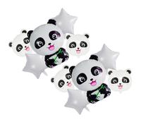 Healifty Set di 10 Palloncini Foil a Forma di Panda e Stella Bianca, Decorazione Festa Riutilizzabile in Alluminio, per Compleanni e Foto a Tema