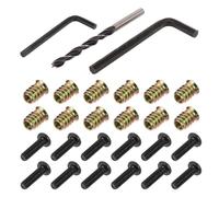 Healifty Set Inserti Filettati in Metallo per Mobili in Legno 50 Pezzi Dadi a Inserto Avvitabili Bulloni di Fissaggio Esagonali e Accessori Connettori per Assemblaggio e Riparazione