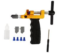 Healifty Set Utensili da Taglio Vetro e Piastrelle in Metallo, Tagliavetro Resistente Impugnatura Antiscivolo, Strumento Compatto Multifunzionale per Artigianato e Fai-da-Te