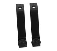Healifty Staffa per Asta Tende in Metallo Nero Supporto Multifunzionale per Bastone Tende Singolo Adatto per Interni ed Esterni Design in