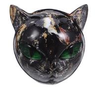 Healifty Statua Gatto in Resina Nera con Occhi Verdi Scultura Miniatura Testa di Gatto per Decorazione Tavolo Giardino Ufficio e Sala da Pranzo Figurina Animale Resistente e Dettagliata