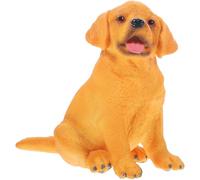 Healifty Statuina di Cucciolo di Labrador in Plastica Stabile, Ornamento Artificiale a Forma di Cane Finto per Decorazione da Interno ed Esterno, Scultura di Cane e Ambienti Domestici