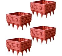 Healifty Steccato Plastica per Esterno 4 Pezzi Bordura Decorativa per Prato e Aiuole in Cortili di Ville e Spazi Verdi