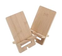 Healifty Supporto per Telefono in Bambù Staccabile da Tavolo, Set 2 Pezzi Multifunzionale per Smartphone e Tablet, Porta Cellulare da Scrivania per Casa, Ufficio e Viaggi, Organizer