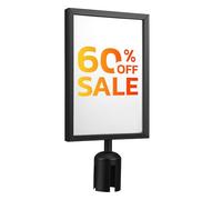 Healifty Supporto Segnaletica per Colonnina con Passacintura Porta Cartello Verticale Cornice per Indicazioni in Uffici e Spazi Commerciali