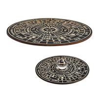 Healifty Tavola Divinatoria Circolare in Legno Nero, Stile Rustico Elegante | Tarocchi e Richieste di Risposta, Elemento Decorativo per Casa, Formato Grande