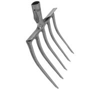 Healifty Testa Forca Agricola in Acciaio Robusto 5 Denti, Utensile Manuale per Aratura e Allentamento Terreno, Compatibile Manico in Legno, per Giardinaggio e Uso Agricolo Professionale