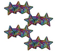 Healifty Toppe Termoadesive a Forma di Stella a Cinque Punte Paillettes Set da 12 Pezzi Multicolore Applique Ricamate per Decorare Piumini Scarpe e Cappelli Fai da Te