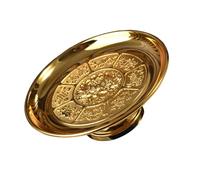 Healifty Vassoio Offerta Frutta Dorato Resistente per Altari Buddisti Cerimonie Religiose Decorazione Desktop