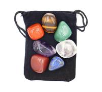 Healing Crystals Set for Chakra Balancing, Meditation, Anxiety Relief & Relaxation (7 Pcs with Pouch)