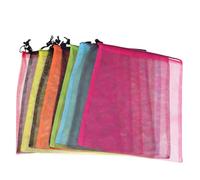 HEALLILY 10 sacchetti riutilizzabili in rete di cotone con coulisse, per frutta e verdura, colori casuali, per acquisti e generi alimentari, colore casuale