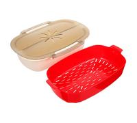 HEALLILY 1pezzi Contenitore Per Cottura Vapore Microonde Steamer Per Verdure e Pesce Per Cucina Facile Da Usare Materiale Design Con Venti Di Rilascio Del Vapore