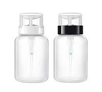 HEALLILY 2 bottiglie di rimozione dello smalto per unghie spingono verso il basso vuoto con serratura pompa dispenser bottiglia di plastica per smalto struccante 200ml, Come mostrato, M