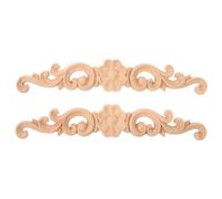 HEALLILY 2 pezzi di legno intarsiato applique mobili intarsio angolo onlay decalcomanie applique cornice fiore decorativo per armadio porta dell'armadio