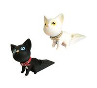 HEALLILY 2 pezzi Fermaporta Sicurezza in Cuneo Antiscivolo per Porte Design Gatto Divertente Protezione Anti-pizzicamento per Adatto Pavimenti in Piastrelle e Moquette Colore Casuale