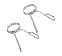HEALLILY 2 Pezzi Morsetti a Molla per Bilanciere in Ferro Argento Struttura Compatta e Scanalature Antiscivolo per Allenamenti in Palestra e Panca Piana