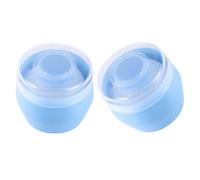 HEALLILY 2 Pezzi Puff per Polvere Talco con Scatola di Conservazione Blu in Pp e Fluff, Morbido per Corpo, Non Deformabile, Disperde Polvere Sciolta, Adatto a Neonati