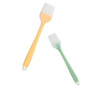 HEALLILY 2 Pezzi Silicone per Cucina Pennello Olio e Salsa Resistente al Calore per Barbecue Forno con Gialla e Piccola Verde in Silicone Alimentare