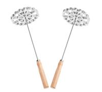 HEALLILY 2 Pezzi Stampi Rosette per Fritti Alluminio con Manico Stampi per Waffle e Bunuelos Utensili Versatili per Snack e Dolci Fatti Casa Colore Argento