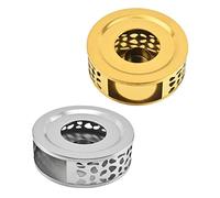 HEALLILY 2 scaldavivande in acciaio inox con supporto per tealight in stile giapponese, per casa, ufficio, casa, caffè, conservazione calda
