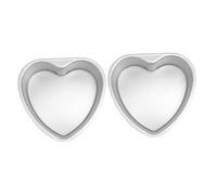 HEALLILY 2 stampi per torte a forma di cuore con fondo rimovibile in lega di alluminio per biscotti, cheesecake mousse, superficie liscia, regalo fai da te