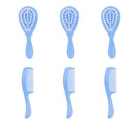 HEALLILY 3 Set Set Spazzola per Lavare la Testa e Pettine da Bagno per Ragazzo Ragazza, Blu, Pp e Nylon, Delicato, per Doccia e Bagno, Pulizia dei Chioma e Relax Prima del Sonno