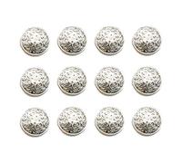Heallily - 30 bottoni in metallo anticato vintage, per blazer, cappotti, giacche, camicie, abiti, pantaloni; bottoni da cucito rotondi per fai da te, 20 mm, argento