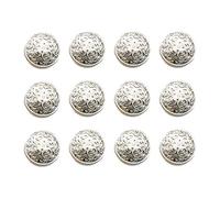 Heallily - 30 bottoni in metallo anticato vintage, per blazer, cappotti, giacche, camicie, abiti, pantaloni; bottoni da cucito rotondi per fai da te, 18 mm, oro chiaro, 2,5 x 2,5 cm, argento