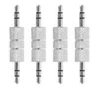 HEALLILY 4 Pezzi Adattatore Audio Maschio-maschio in Metallo Prolunga Aux Jack per Microfono e Conversione Audio Compatibile con Cuffie Smartphone Autoradio Tv Laptop Connessione Stabile