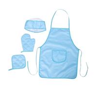 HEALLILY 4 Pezzi Set Grembiuli per Cappello da Chef e Guanti, Grembiule Regolabile Colorato per Giochi di Cucina e Feste per Piccoli