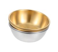 HEALLILY 4 tazze in acciaio inox per salse, piccole ciotole per condimenti, condimenti e salse, facili da pulire, design per uso domestico e per feste