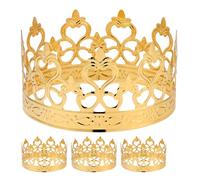 HEALLILY 4pezzi Corone Di Strass Dorate Per Decorazioni Di Torte Eleganti Centrotavola Per Matrimoni e Feste Toppers Vintage Per Torte e Eventi Tema Principessa