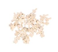 HEALLILY 50pcs Legno Croce Pendenti Perline Uomini Donne Gioielli Accessori per Artigianato