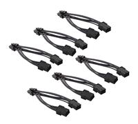 HEALLILY 6 Pezzi Cavo di Prolunga Gpu Nero in Rame e Nailon Trasmissione ad Alta Efficienza, Adattatore di Alimentazione Plug And Play per Scheda Video e Scheda Grafica