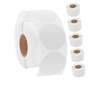 HEALLILY 6 rotoli di adesivi rotondi bianchi rimovibili per codifica adesivi rotondi per imballaggio, sigillatura, organizzazione, buste, barattoli, scatole, sigilli scrivibili professionali