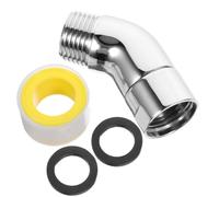 HEALLILY Adattatore per Doccia G1/2 in Rame Argento con Giunto Rotante a 135 Gradi, Antigoccia, Compatibile la Maggior Parte dei Soffioni e Tubi per Installazione a Parete in Bagno