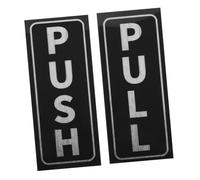 HEALLILY Adesivo Cartello Porta Push-pull in Vetro 2 Pezzi Autoadesivo Resistente per Ufficio, Scuola, Ristorante Indicatore Direzionale Chiaro e Facile da Leggere