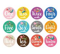HEALLILY Baby Monthly Stickers Infant Milestone Stickers Milestone Newborn Month for Baby Girl Boy 12pcs