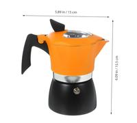 HEALLILY Caffettiera per caffè espresso a mano con manico anti-caldo, impugnatura comoda, colore nero e arancione, adatta per casa, ufficio, bar