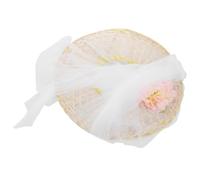 HEALLILY Cappello Cono di Bambù Tradizionale Stile Orientale con Bianca per Donne, Design Elegante, Protezione Solare e Comfort per Attività All'aperto e Performance a Tema