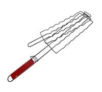HEALLILY Cestello e Griglia Integrata in Ferro per Barbecue con Manico Antiscivolo Colore Nero per Barbecue Esterno e Cucina All'aperto