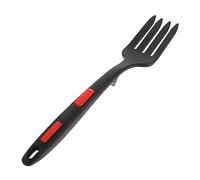 HEALLILY Comoda forchetta in silicone dal design ergonomico per una presa comoda per insalata e cena e posate da cucina resistenti all'usura, colore nero intenso