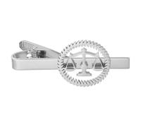 HEALLILY Fermacravatta Motivo Bilancia Giustizia in Uomo Acciaio Inox | Argento, Design Elegante e Minimalista, Adatto a Professionisti e Avvocati, per Feste e Compleanni