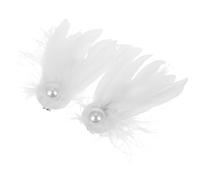 HEALLILY Fermaglio per Chioma con Piume Bianche a Forma di Cigno con Decorazioni Perlati, Accessorio Multifunzione in Lega per Donne e Ragazze, Elegante per Spettacoli e Occasioni Varie