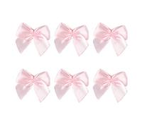 HEALLILY Fiocchi di nastro 100pcs mini fiocco di raso cucito scrapbooking matrimonio artigianato fiocchi accessori per capelli fai da te artigianato appliques rosa piccolo fiocco nastro