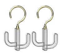 HEALLILY Gancio Appendiabiti Cactus 2 Pezzi in Pet e Abs senza Colla Rotazione 360° per Borse e Cinture per Armadio Casa Colore Oro